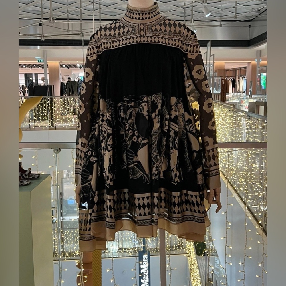 NEW Zimmermann Illustration Otto Dress In Viscose-Silk Size AU3 L - Picture 7 of 9
